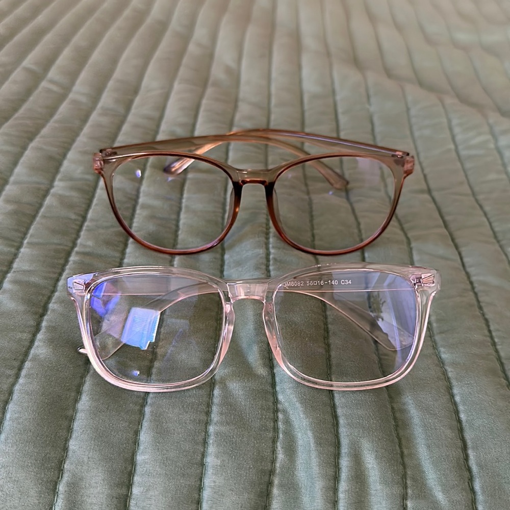 2-pack Blue light glasses, translucent frames